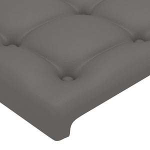 Κεφαλάρι με Πτερύγια Γκρι 163x23x118/128 εκ.Συνθετικό Δέρμα