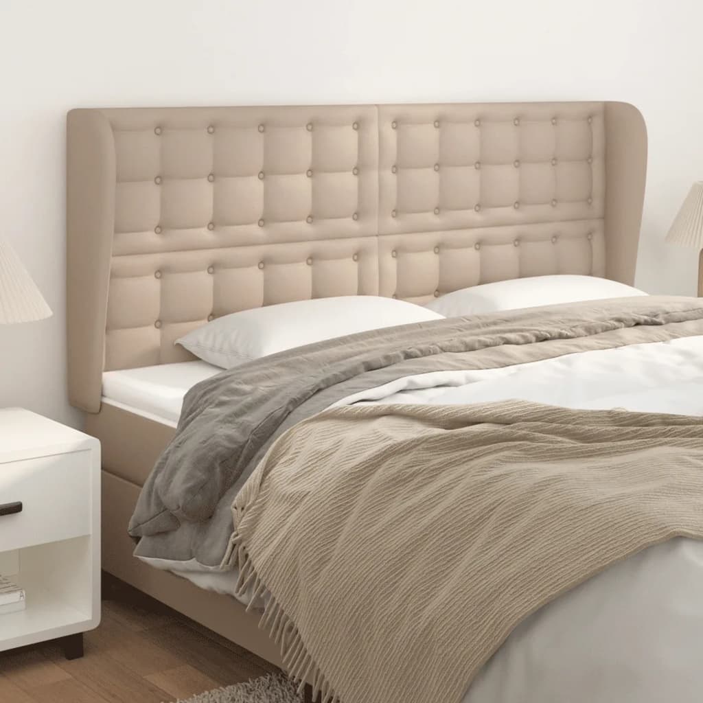 Κεφαλάρι με Πτερύγια Καπουτσίνο 163x23x118/128 εκ. Συνθ. Δέρμα - Pakobazaar