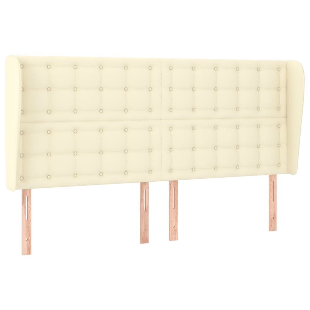 Κεφαλάρι με Πτερύγια Κρεμ 183x23x118/128 εκ. Συνθετικό Δέρμα - Pakobazaar