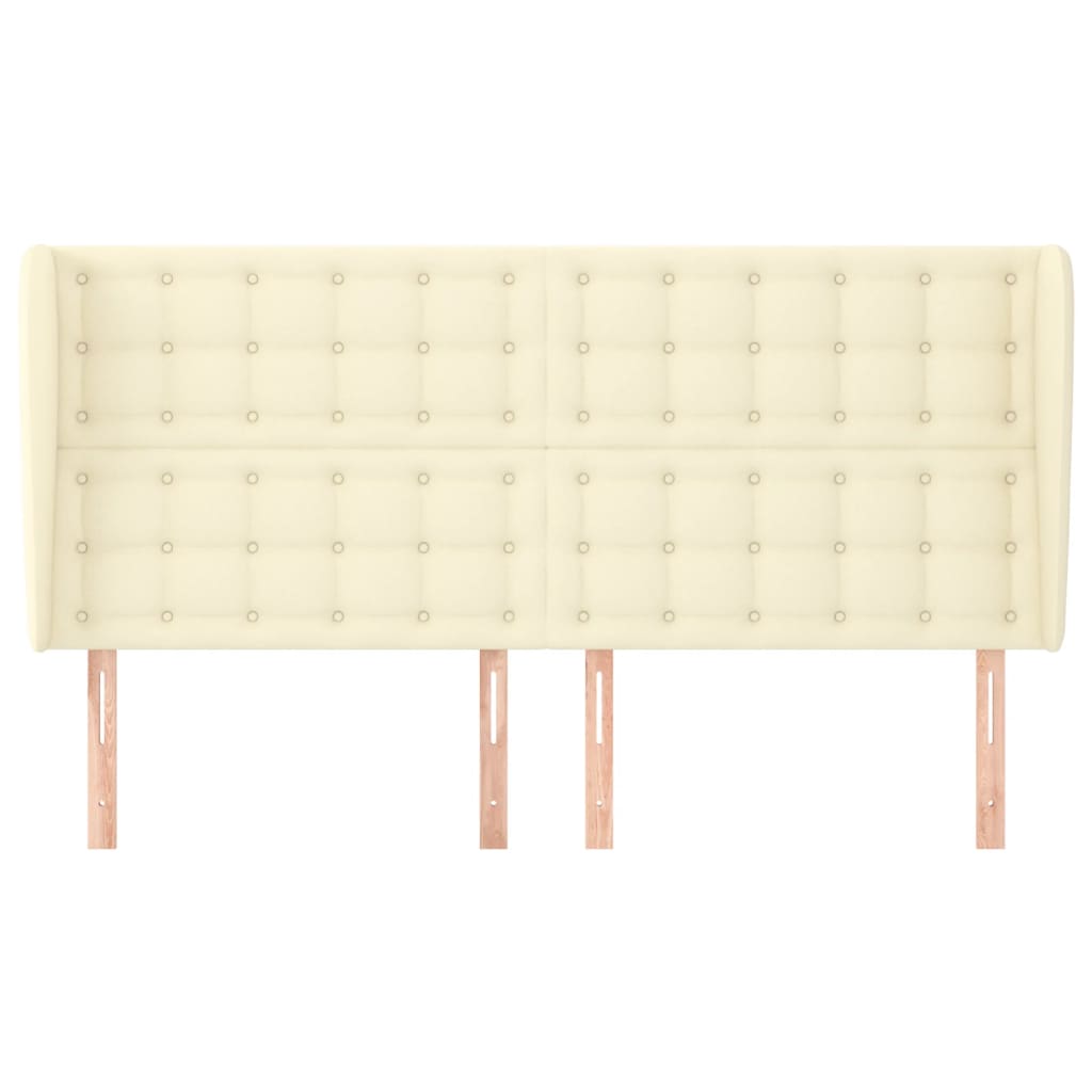 Κεφαλάρι με Πτερύγια Κρεμ 183x23x118/128 εκ. Συνθετικό Δέρμα - Pakobazaar