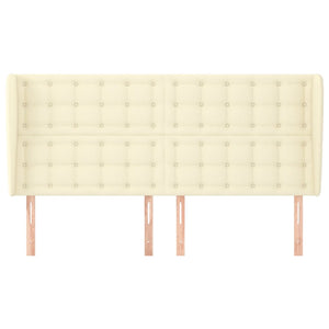 Κεφαλάρι με Πτερύγια Κρεμ 183x23x118/128 εκ. Συνθετικό Δέρμα - Pakobazaar