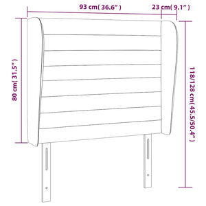 Κεφαλάρι με Πτερύγια Πράσινο 93 x 23 x 118/128 εκ. Υφασμάτινο