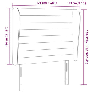 Κεφαλάρι με Πτερύγια Κρεμ 103x23x118/128 εκ. Υφασμάτινο