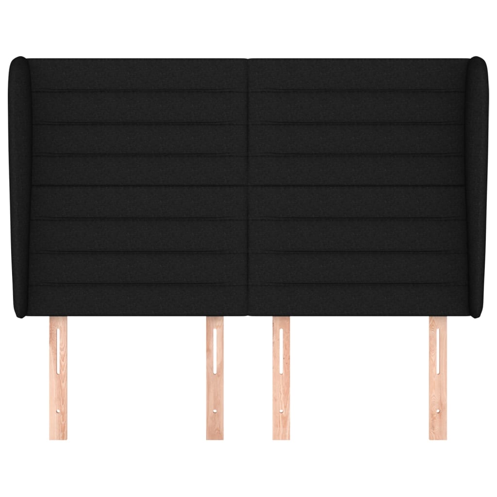 Κεφαλάρι με Πτερύγια Μαύρο 147x23x118/128 εκ. Υφασμάτινο