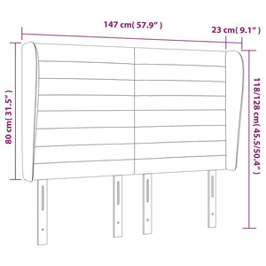 Κεφαλάρι με Πτερύγια Πράσινο 147x23x118/128 εκ. Υφασμάτινο