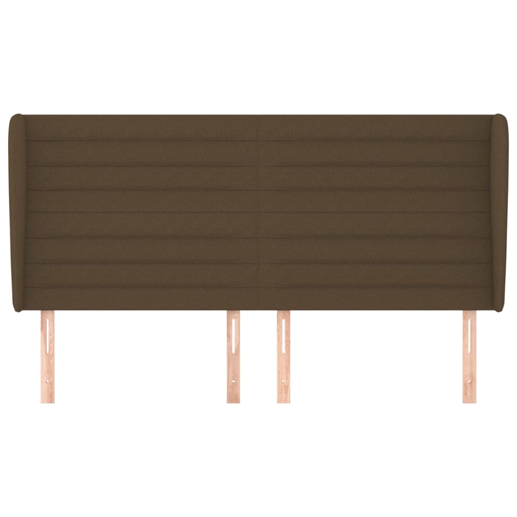 Κεφαλάρι με Πτερύγια Σκούρο Καφέ 163x23x118/128 εκ. Υφασμάτινο