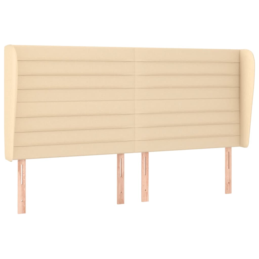 Κεφαλάρι με Πτερύγια Κρεμ 163x23x118/128 εκ. Υφασμάτινο