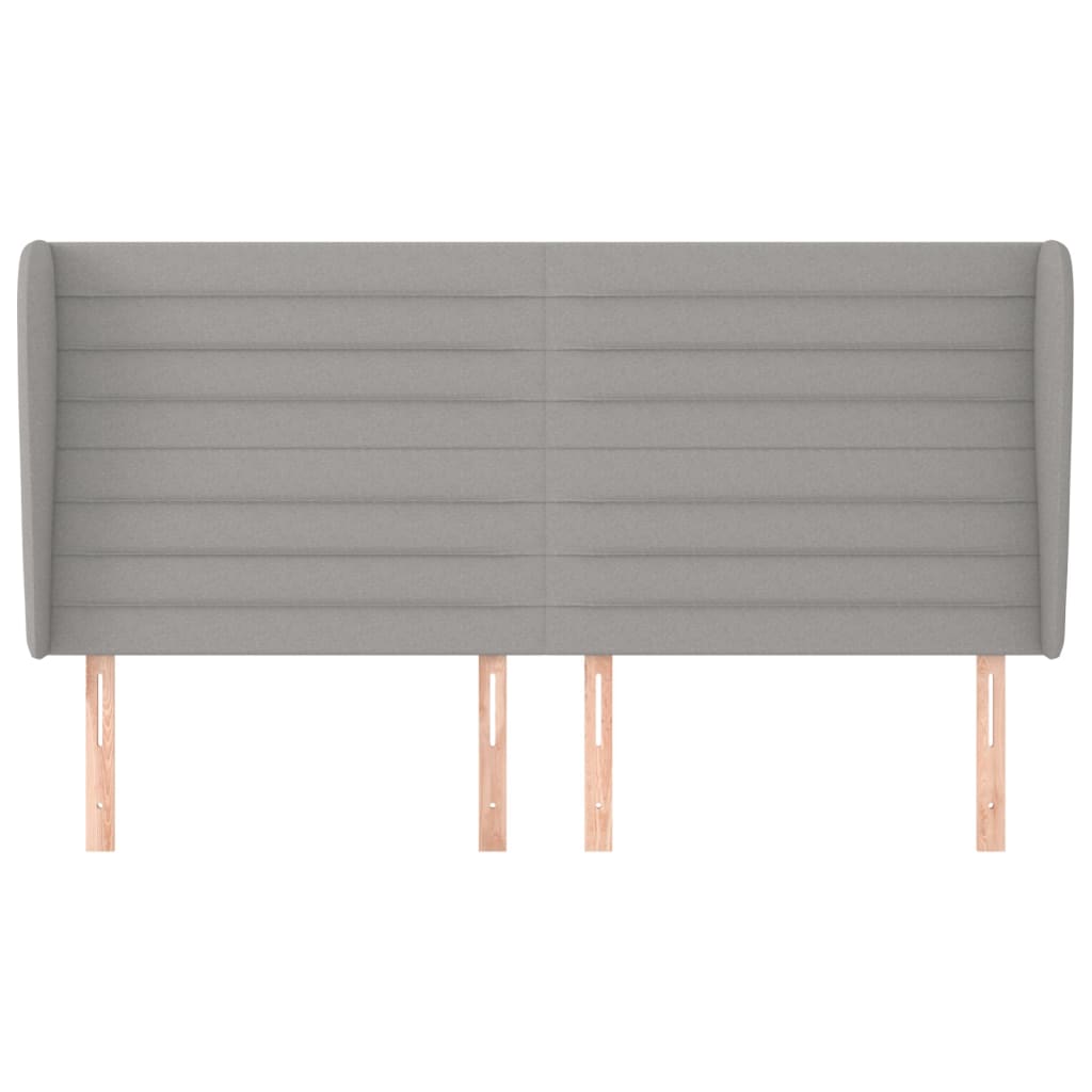 Κεφαλάρι με Πτερύγια Ανοιχτό Γκρι 183x23x118/128 εκ. Υφασμάτινο