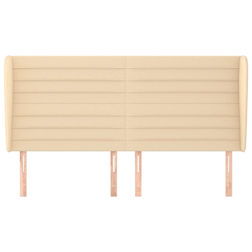 Κεφαλάρι με Πτερύγια Κρεμ 183x23x118/128 εκ. Υφασμάτινο