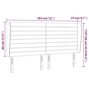 Κεφαλάρι με Πτερύγια Μπλε 183x23x118/128 εκ. Υφασμάτινο
