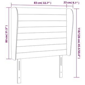 Κεφαλάρι με Πτερύγια Σκούρο Μπλε 83x23x118/128 εκ. Βελούδινο