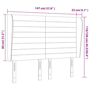 Κεφαλάρι με Πτερύγια Σκούρο Μπλε 147x23x118/128 εκ.Βελούδινο