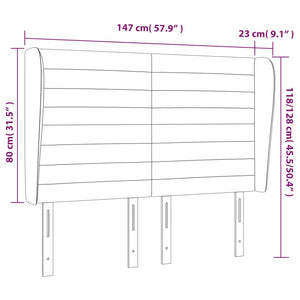 Κεφαλάρι με Πτερύγια Ροζ 147x23x118/128 εκ. Βελούδινο