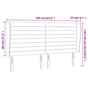 Κεφαλάρι με Πτερύγια Σκούρο Μπλε 163x23x118/128 εκ. Βελούδινο