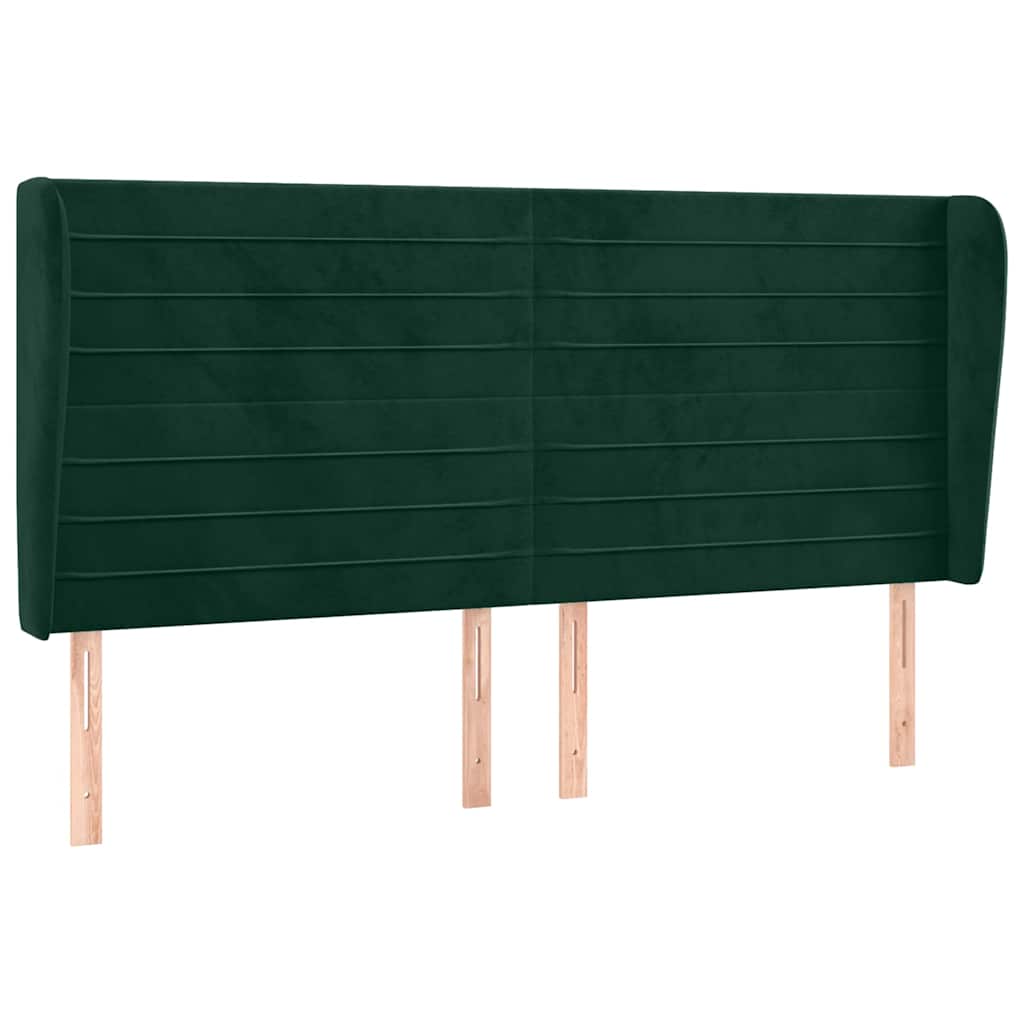 Κεφαλάρι με Πτερύγια Πράσινο 183x23x118/128 εκ. Βελούδινο