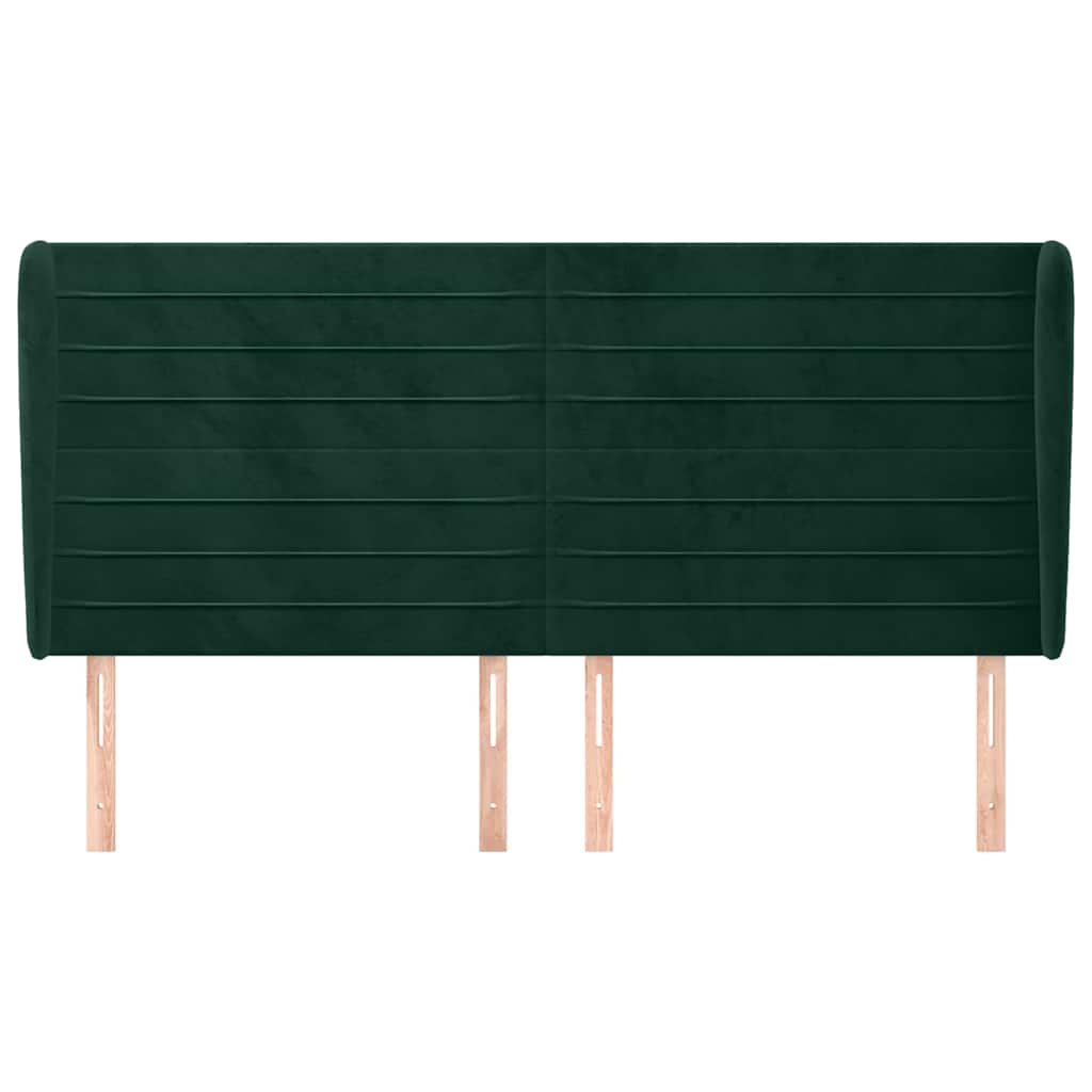 Κεφαλάρι με Πτερύγια Πράσινο 183x23x118/128 εκ. Βελούδινο