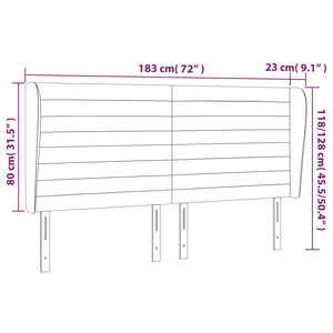 Κεφαλάρι με Πτερύγια Σκούρο Μπλε 183x23x118/128 εκ. Βελούδινο
