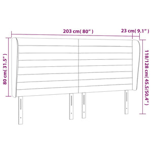 Κεφαλάρι με Πτερύγια Πράσινο 203x23x118/128 εκ. Βελούδινο - Pakobazaar