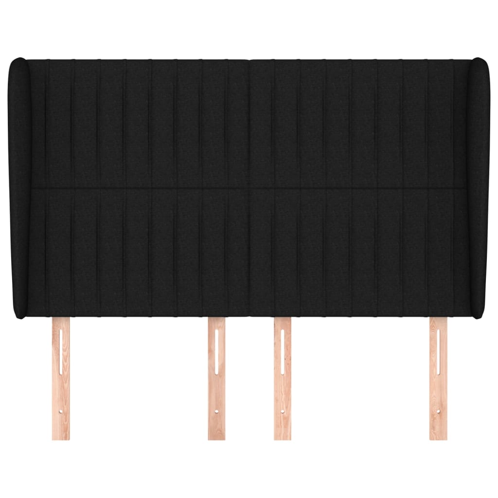 Κεφαλάρι με Πτερύγια Μαύρο 147x23x118/128 εκ. Υφασμάτινο