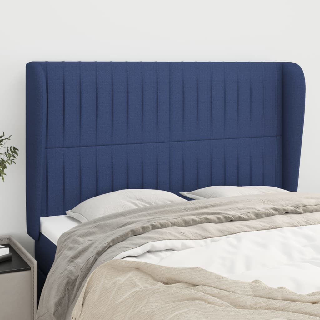 Κεφαλάρι με Πτερύγια Μπλε 147x23x118/128 εκ. Υφασμάτινο