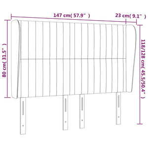 Κεφαλάρι με Πτερύγια Πράσινο 147x23x118/128 εκ. Υφασμάτινο