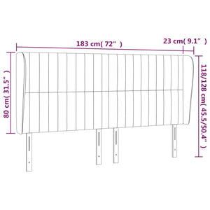 Κεφαλάρι με Πτερύγια Taupe 183x23x118/128 εκ. Υφασμάτινο