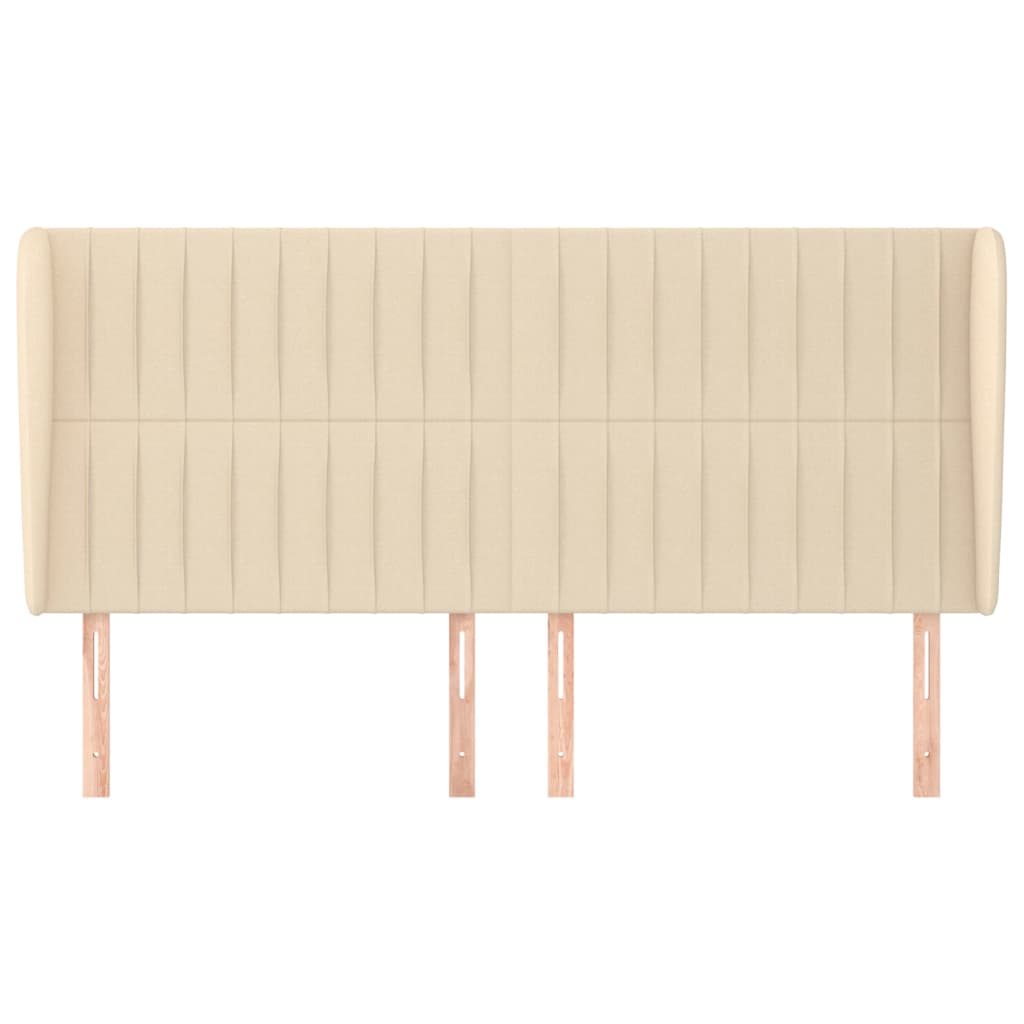 Κεφαλάρι με Πτερύγια Κρεμ 183x23x118/128 εκ. Υφασμάτινο