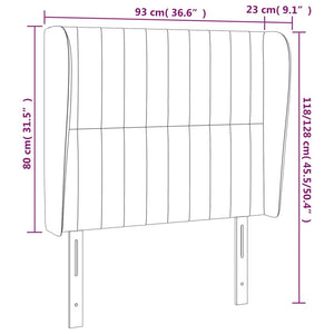 Κεφαλάρι με Πτερύγια Ροζ 93x23x118/128 εκ. Βελούδινο