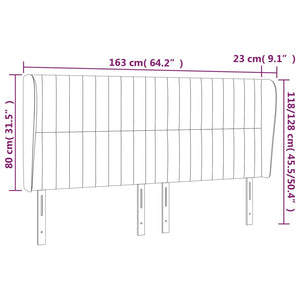 Κεφαλάρι με Πτερύγια Ροζ 163x23x118/128 εκ. Βελούδινο