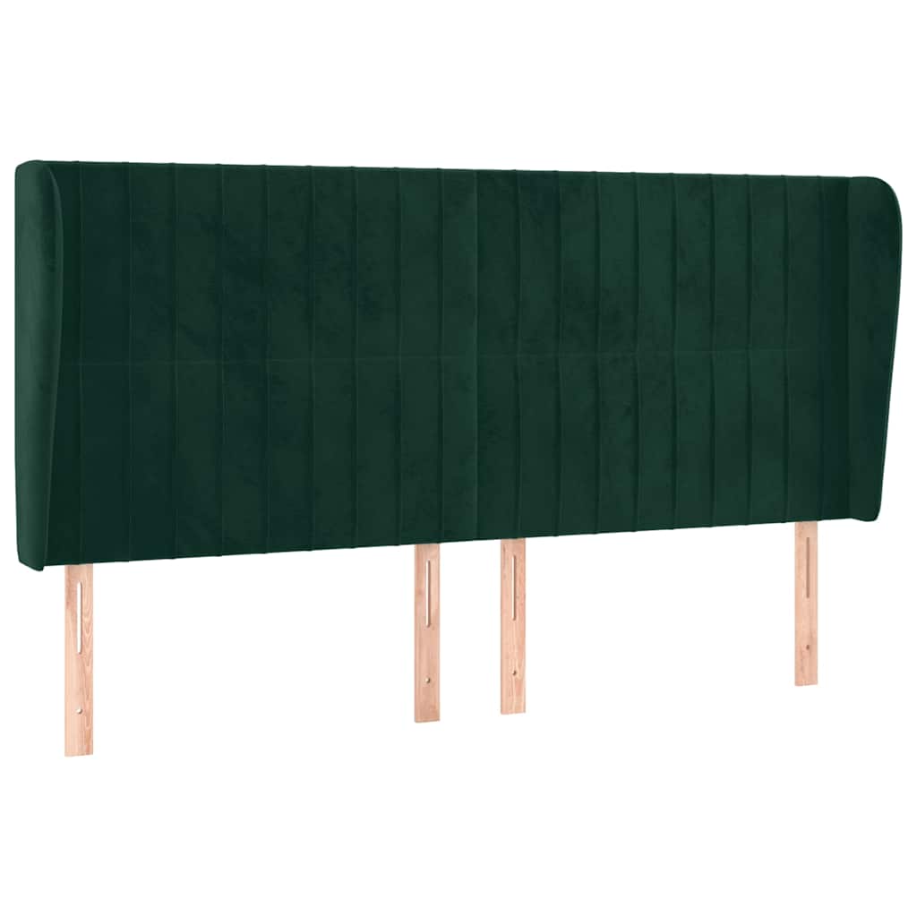 Κεφαλάρι με Πτερύγια Πράσινο 183x23x118/128 εκ. Βελούδινο - Pakobazaar