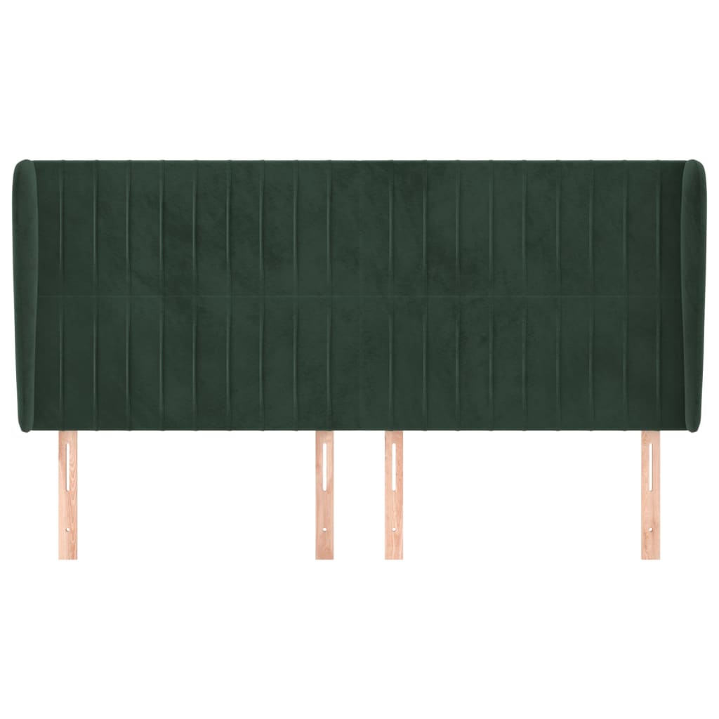 Κεφαλάρι με Πτερύγια Πράσινο 183x23x118/128 εκ. Βελούδινο - Pakobazaar