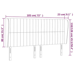Κεφαλάρι με Πτερύγια Ροζ 183x23x118/128 εκ. Βελούδινο