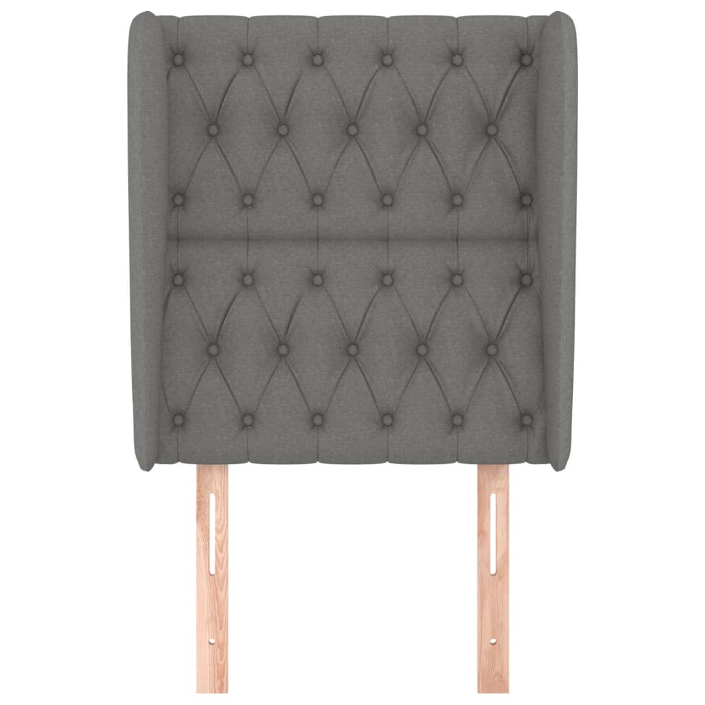 Κεφαλάρι με Πτερύγια Σκούρο Γκρι 83x23x118/128 εκ. Υφασμάτινο - Pakobazaar