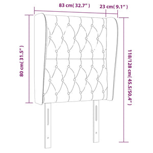 Κεφαλάρι με Πτερύγια Taupe 83x23x118/128 εκ. Υφασμάτινο