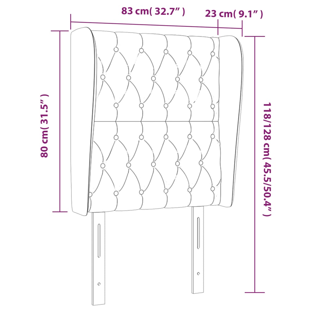 Κεφαλάρι με Πτερύγια Μπλε 83x23x118/128 εκ. Υφασμάτινο