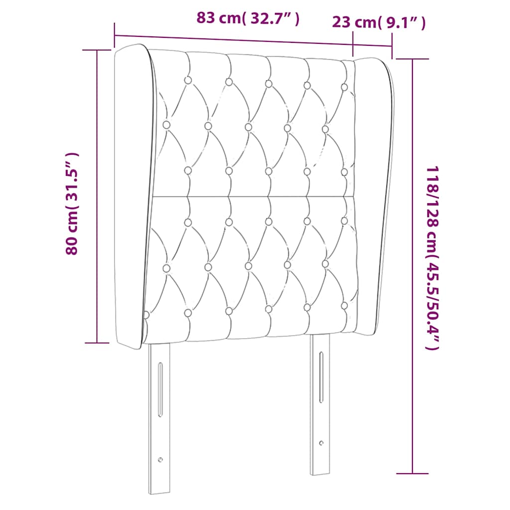 Κεφαλάρι με Πτερύγια Πράσινο 83x23x118/128 εκ. Υφασμάτινο