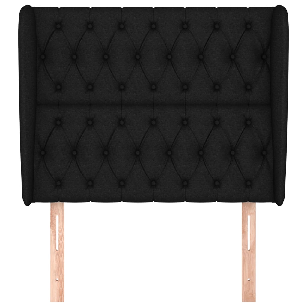 Κεφαλάρι με Πτερύγια Μαύρο 103x23x118/128 εκ. Υφασμάτινο