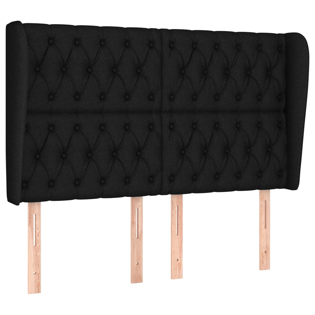 Κεφαλάρι με Πτερύγια Μαύρο 147x23x118/128 εκ. Υφασμάτινο