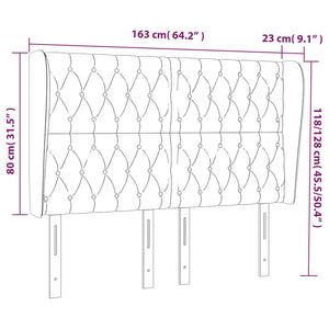 Κεφαλάρι με Πτερύγια Μπλε 163x23x118/128 εκ. Υφασμάτινο