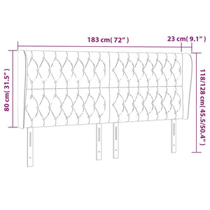 Κεφαλάρι με Πτερύγια Σκούρο Γκρι 183x23x118/128 εκ. Υφασμάτινο