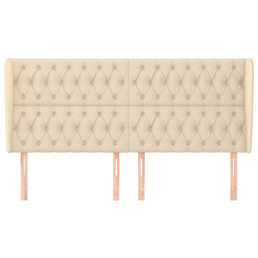 Κεφαλάρι με Πτερύγια Κρεμ 183x23x118/128 εκ. Υφασμάτινο