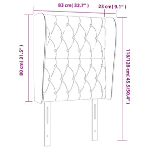 Κεφαλάρι με Πτερύγια Πράσινο 83x23x118/128 εκ. Βελούδινο - Pakobazaar