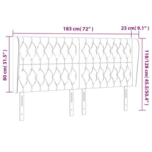 Κεφαλάρι με Πτερύγια Ανοιχτό Γκρι 183x23x118/128 εκ. Βελούδινο