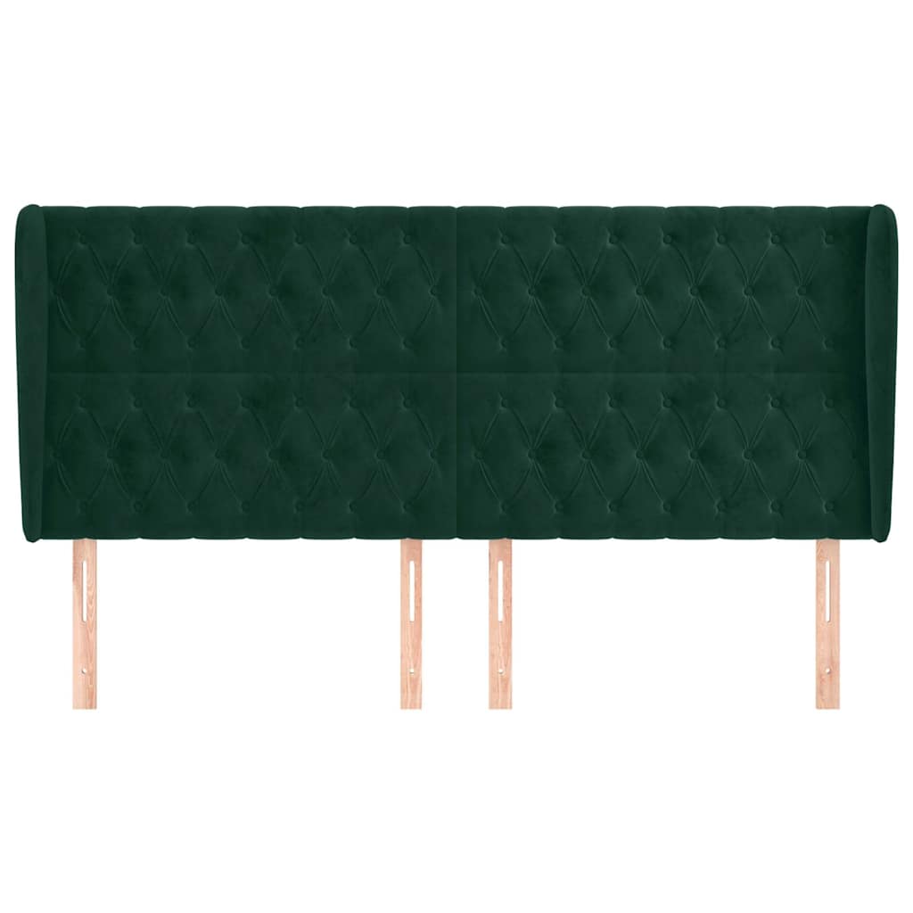 Κεφαλάρι με Πτερύγια Πράσινο 183x23x118/128 εκ. Βελούδινο