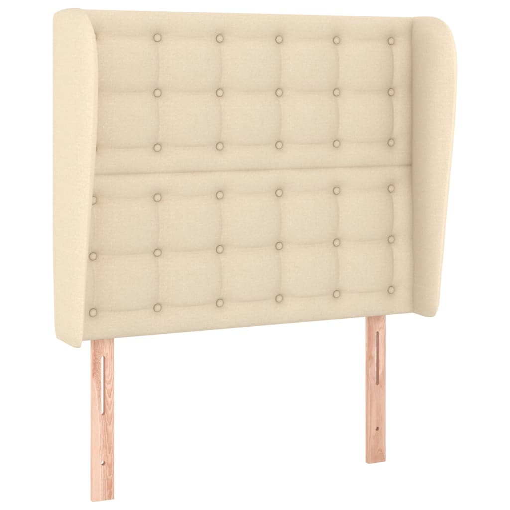 Κεφαλάρι με Πτερύγια Κρεμ 83x23x118/128 εκ. Υφασμάτινο