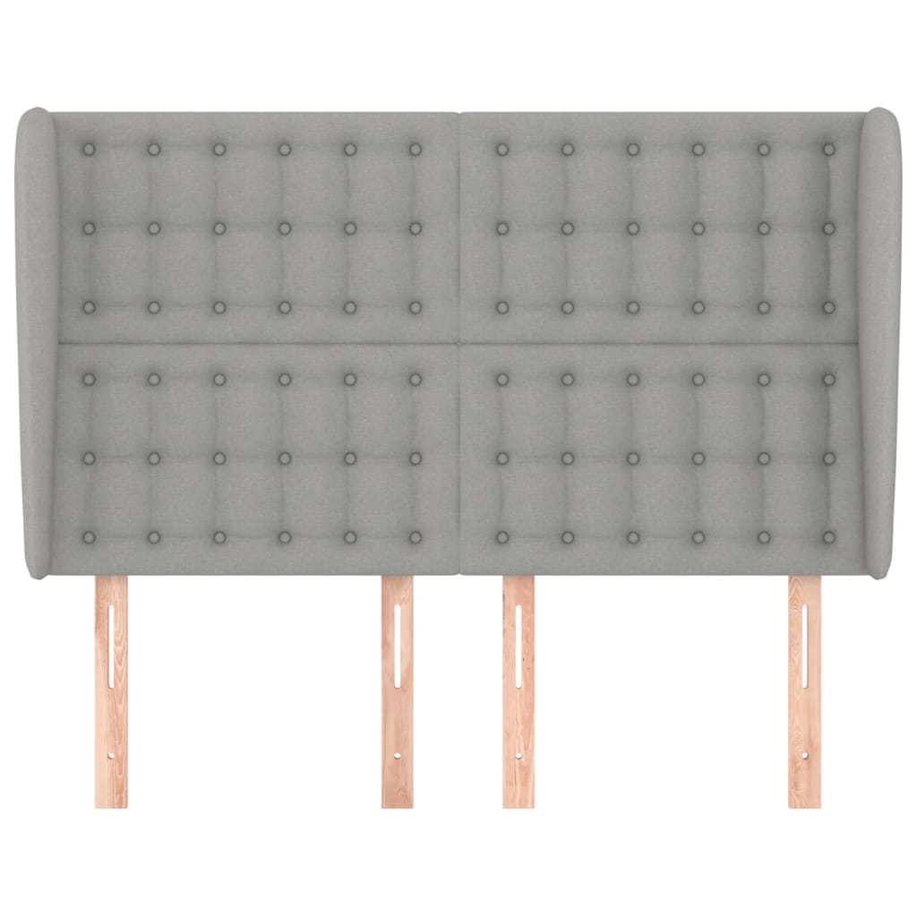 Κεφαλάρι με Πτερύγια Ανοιχτό Γκρι 147x23x118/128 εκ. Υφασμάτινο