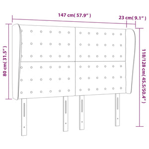 Κεφαλάρι με Πτερύγια Μπλε 147x23x118/128 εκ. Υφασμάτινο - Pakobazaar