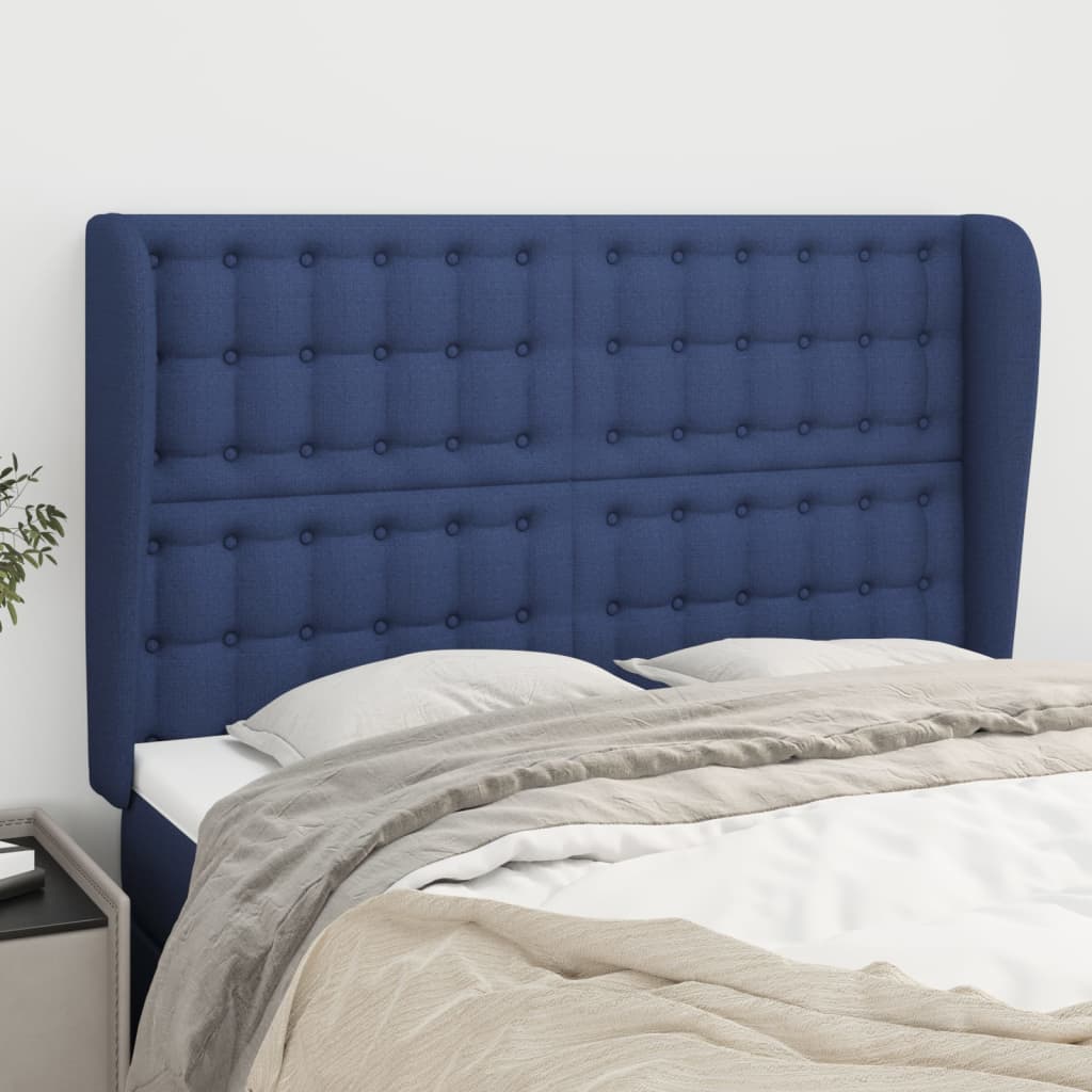 Κεφαλάρι με Πτερύγια Μπλε 147x23x118/128 εκ. Υφασμάτινο - Pakobazaar