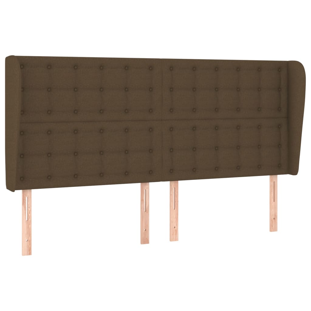 Κεφαλάρι με Πτερύγια Σκούρο Καφέ 163x23x118/128 εκ. Υφασμάτινο - Pakobazaar