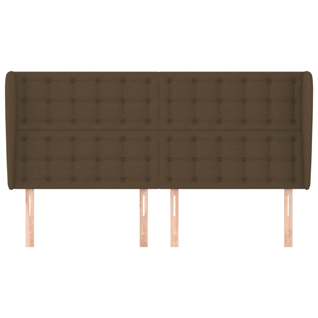 Κεφαλάρι με Πτερύγια Σκούρο Καφέ 163x23x118/128 εκ. Υφασμάτινο - Pakobazaar